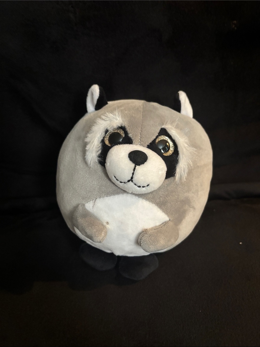 Gray Plush Raccoon Small Pet Toy - Soft Cuddly Buddy